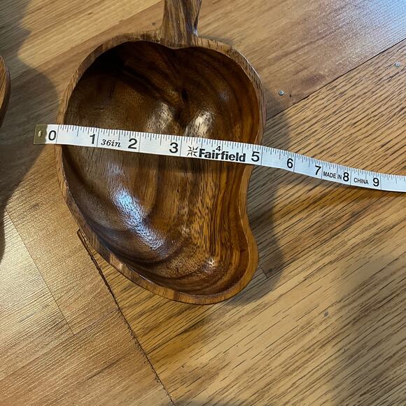 Vintage monkey pod wood salad bowl set-10 serving bowls natural wood kitchen MCM - Picture 3 of 11